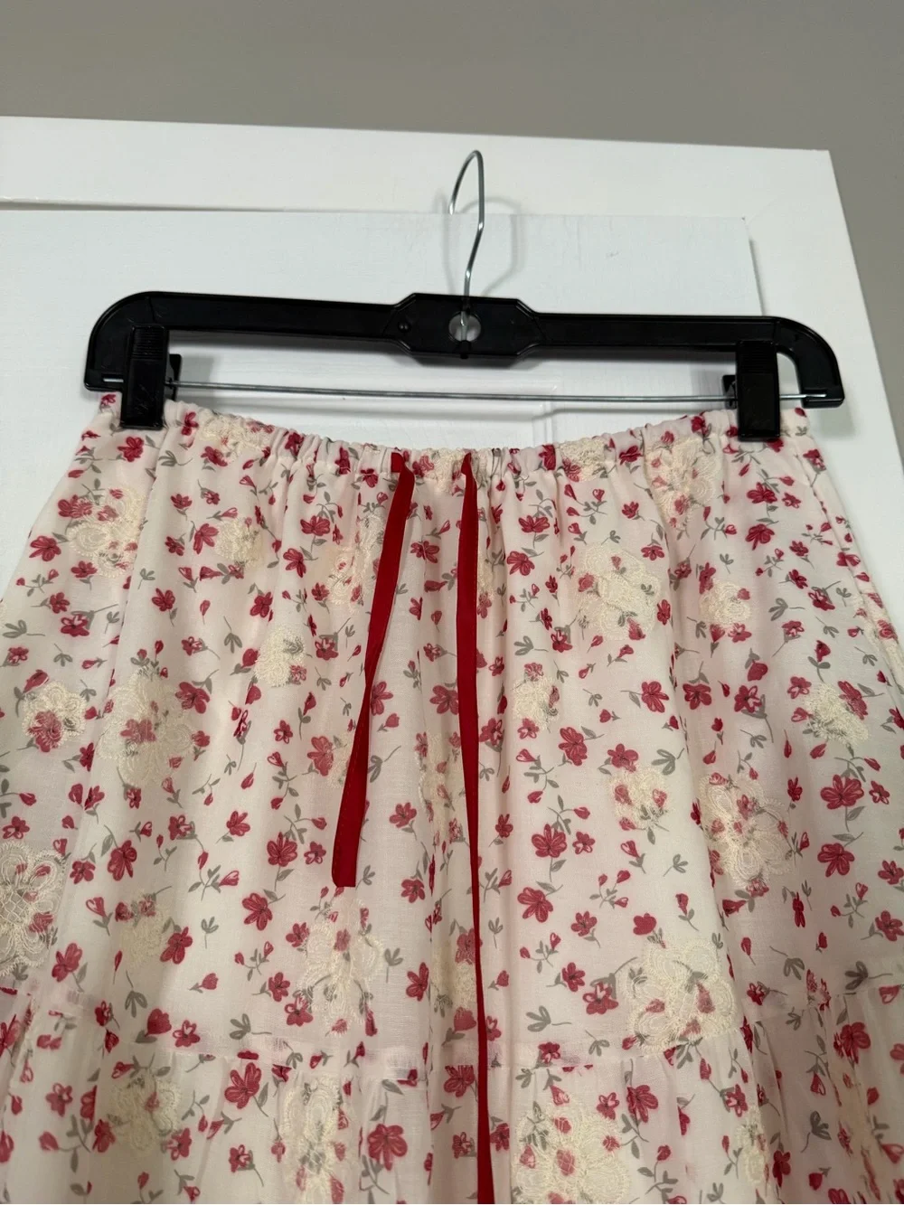Baevely Floral Tiered Maxi Long Skirt Cream Floral Cottagecore - Picture 5 of 8